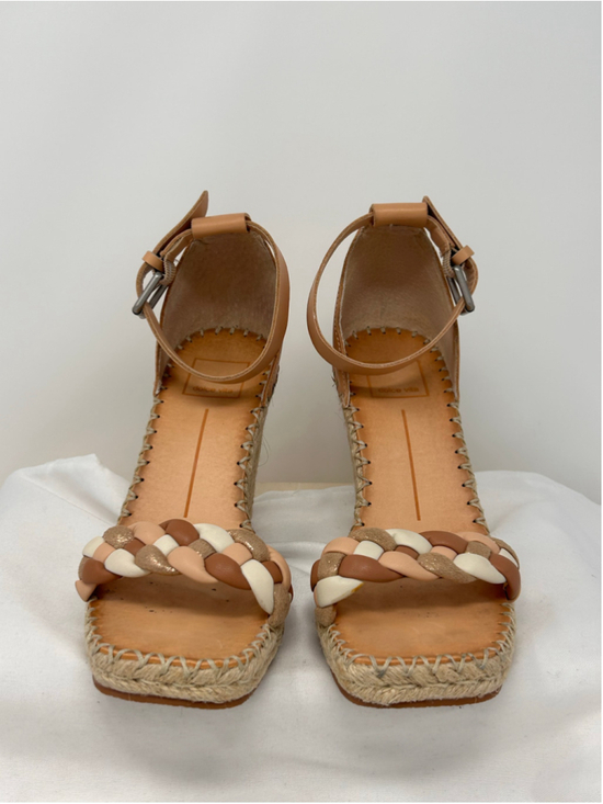 Dolce Vita Shoes - Dolce Vita Braided Espadrille Wedge Sandals Tan Leather Ankle Strap 8